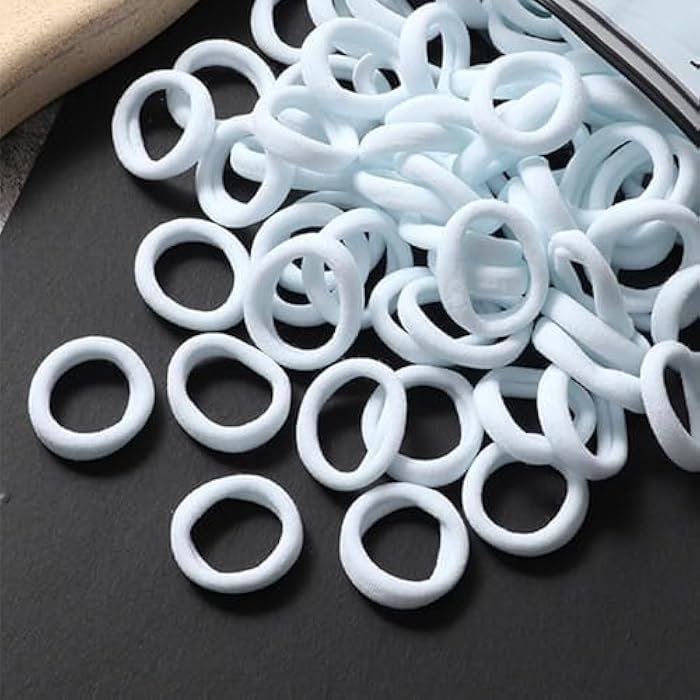 42Pcs Seamless Mini Hair Ties Elastic Hair Bands Ponytail Holders for Kids Baby Girls White Color - Image 4
